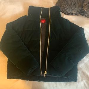 Guess green velvet puffer jacket